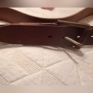 Timberland Tan Leather Belt with Gold Buckle